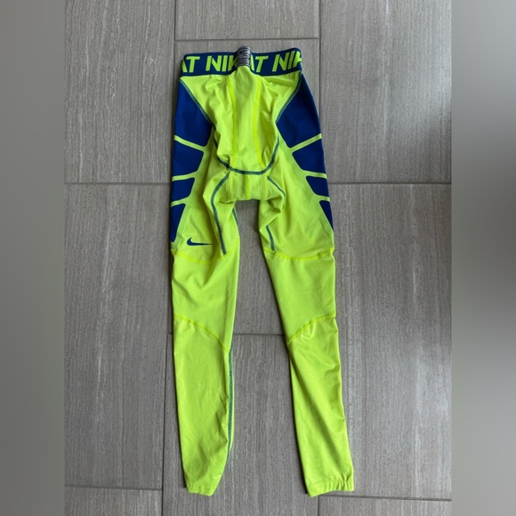 Nike Kids Neon Green and Blue Leggings - Picture 3 of 3